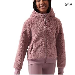 Athleta Girl Mauve Pink So Snug Sherpa Jacket size 12